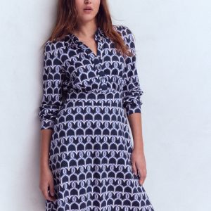 Orla Short Jersey Shirt Dress-French Navy, Heart Link
