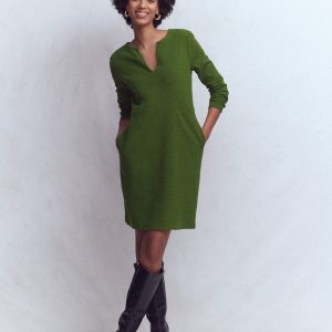 Colette Ottoman Shift Dress-Green Fir