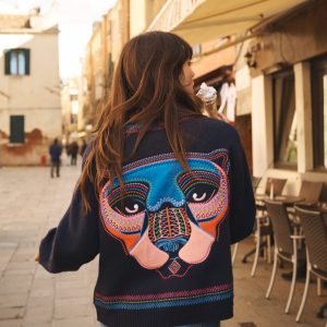 Abi Jacquard Cardigan-Navy, Tiger