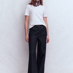 High Rise Wide Leg Jeans-Indigo Rinse