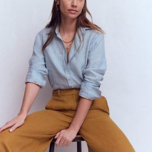 Belgravia Linen Pants-GINGERBREAD