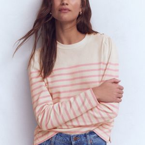 Button Shoulder Mariner-Spring Blossom Pink Stripe