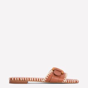 Trim Detail Flat Sandal-Tan