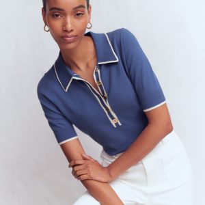 Liz Henley T-Shirt-True Navy