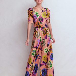 Regent Wide Leg Pants-Multi. Opulent Blossom