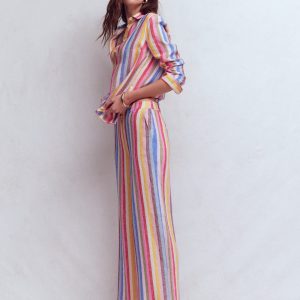 Belgravia Linen Pants-Multi Stripe