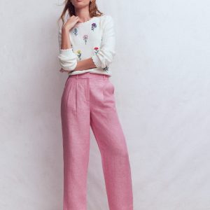 Bloomsbury Linen Pants-Moonlit Mauve Chambray