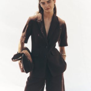 Chelsea Belted Linen Shorts-Bitter Chocolate