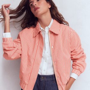 Harrington Jacket-Red Tram Stripe